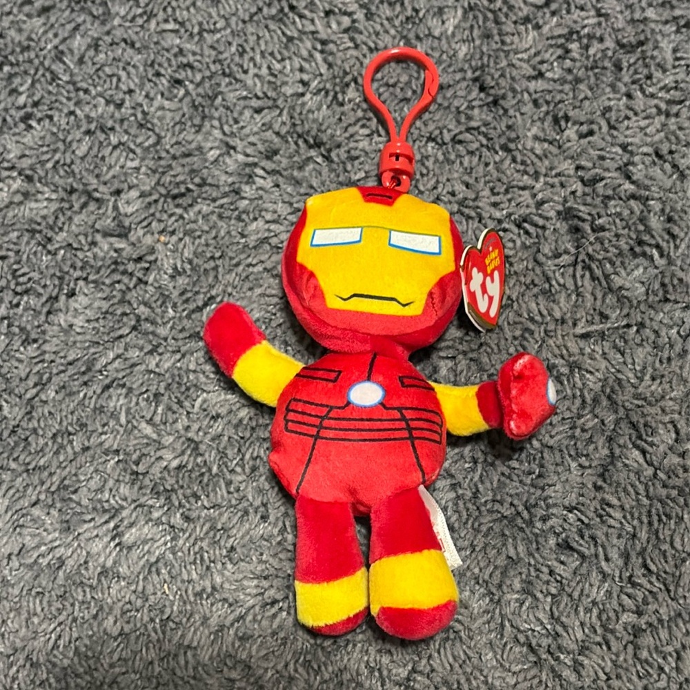 NWT Ty beanie babies Marvels character whose name is Iron Man